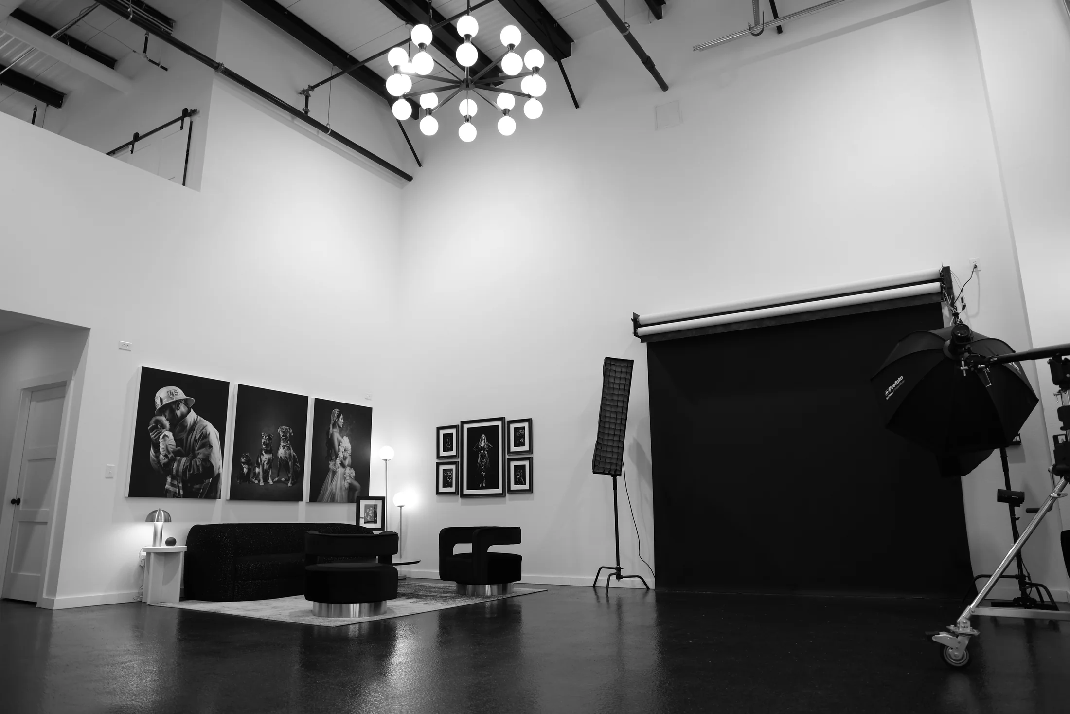 Backdrops, lighting, and portrait space at the McKinney studio